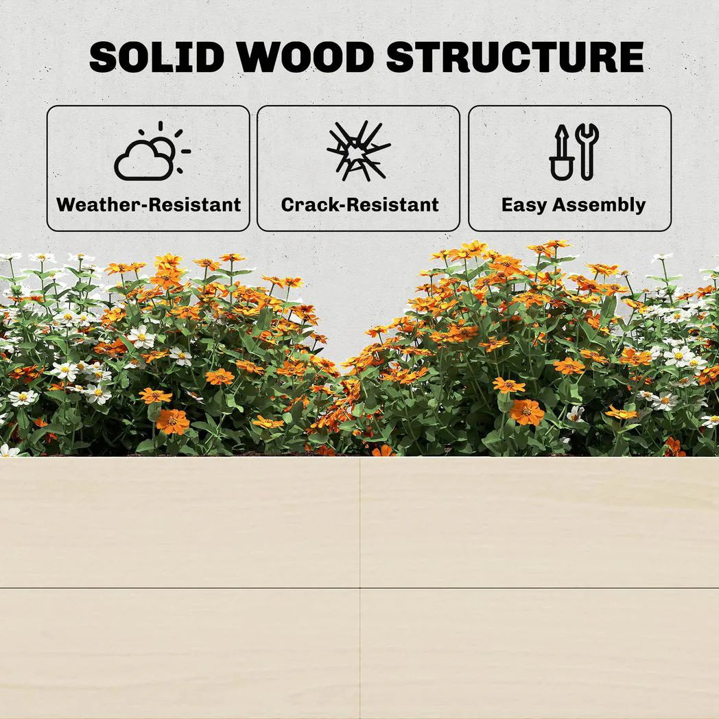 Outsunny Extra Large 620L Wooden Raised Garden Bed with Open Bottom, 180 x 120 x 30 cm