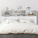 HOMCOM King-Size Freestanding Headboard with 4 Open Storage Compartments – Bedroom Bed Headboard, White