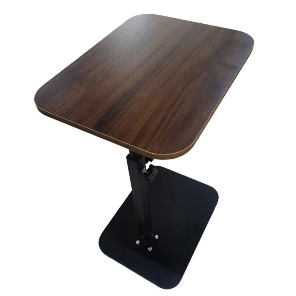 Adjustable C-Shaped Sofa Side Table with 360° Rotating Top, 45–80cm Height – Laptop End Table, Walnut Wood