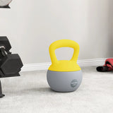 SPORTNOW 12kg Soft Kettlebell with Wide Non-Slip Handle & Flat Base – Home Gym Strength Training, Yellow/Grey