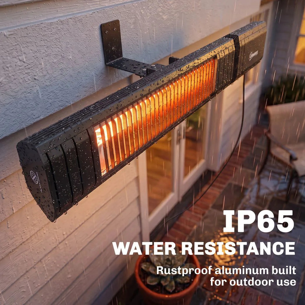 Outsunny 2000 W Electric Infrared Patio Heater with APP and Remote Control – IP65 Wall Mounted, Black