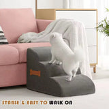 3Step Dog Stairs Pet For Bed Sofa Cats Ladder Ramp With Removable Cover Portable