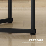 HOMCOM Set of Two Marble-Effect Nesting Tables with Black Steel Frames – Coffee and Side Tables, Black