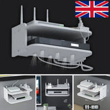 Wall-Mounted Double-Layer Router Storage Shelf – Floating Rack for TV Box, DVD and Game Console, White