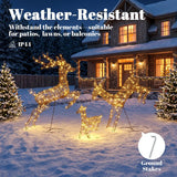 Outsunny Light-Up Deer Family – Set of 3