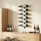 HOMCOM Wall Mounted 6-Tier Wine Rack – Metal Bottle Display Holder for Kitchen, Black