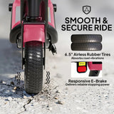 SPORTNOW Electric Scooter for Kids with LED Display, RGB Lights and Handbrake – Kick-to-Start, Pink