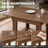 HOMCOM Folding Dining Table with Under-Table Storage – Extendable Kitchen Table for 4, Grey Wood Effect