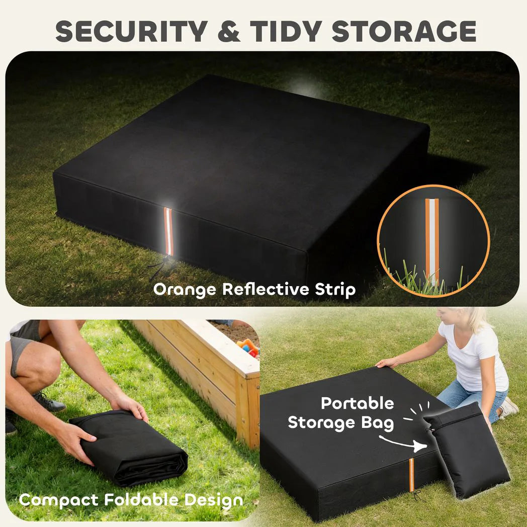 AIYAPLAY Waterproof Sandbox Cover with Drawstring and Elastic Band – UV Protection, Fits 148-152 cm Sandpits