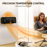 HOMCOM 2000W Wall Mounted Ceramic Heater with Oscillating Fan, Thermostat & Remote – Electric Room Heater, Black