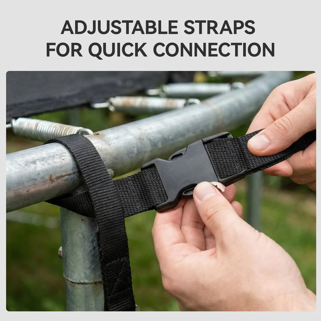 SPORTNOW Trampoline Anchor Kit with 4 Galvanised Steel Spiral Stakes & Adjustable Straps – 32cm Ground Anchors