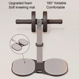 Abdominal Wheel Roller with Automatic Rebound Pull Straps & Foldable Knee Pad – Dual-Wheel Core Trainer for Men & Women