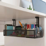 Under Desk Cable Management Tray, 39 x 12 x 7cm Iron Mesh Cord Holder – Office & Home Cable Organiser, Black