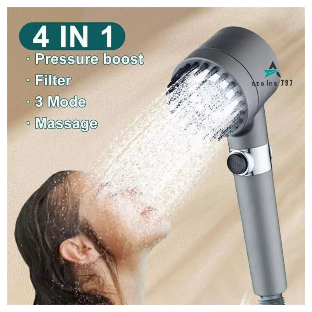 3-Mode High Pressure Handheld Shower Head with PP Filter & Pause Button – Water-Saving Massage Spray