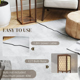 HOMCOM Three-Shelf Standing Lamp – Rustic Brown/White