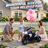 HOMCOM Kids Electric Motorcycle, 6V Three-Wheel Ride-On with LED Headlight, Music & Horn – Ages 3-5, Blue