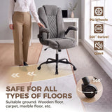 HOMCOM Ergonomic Office Chair with Flip-up Armrests & Pocket Springs – Swivel Rocking Desk Chair, Dark Grey