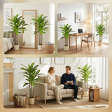 HOMCOM 90cm Artificial Dracaena Tree with Bendable Trunks – Lifelike Faux Plant in White Pot, Green