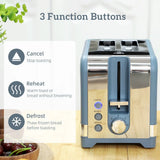 HOMCOM Sleek Textured Kettle and 2-Slice Toaster Set with 3000W 1.7L Rapid-Boil Kettle, 7-Level Toaster – Blue