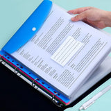 Expandable A4 Document Wallets with Snap Buttons and 11-Hole Punched Pockets – Pack of 12, Assorted Colours