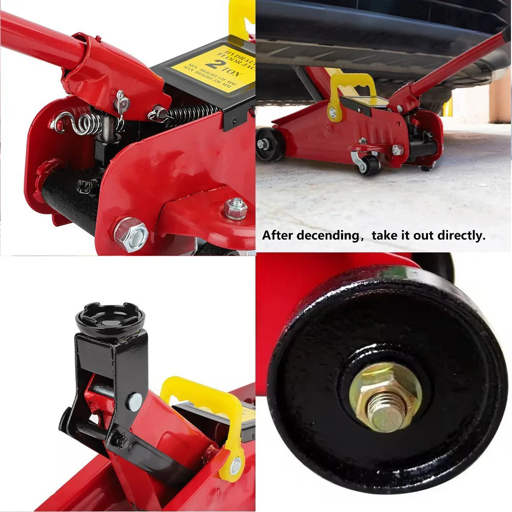 2 Ton Hydraulic Trolley Floor Jack with Plastic Storage Carry Case – Low Profile Car and Van Jack