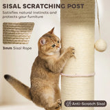 PawHut Flower Cat Tree with Thick Sisal Scratching Post, Dangling and Spring Balls – Compact Activity Centre