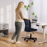 Vinsetto Armless Mesh Office Chair with Adjustable Height and Swivel Wheels – Computer Desk Chair, Dark Grey