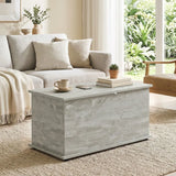 HOMCOM 102L Storage Chest & Blanket Box with Safety Hinged Lid, 80 x 40 x 45 cm – Grey