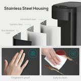 HOMCOM 12L Automatic Sensor Bin with Touchless Lid and Fingerprint-Resistant Stainless Steel – Kitchen Waste Bin, Black