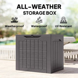 Outsunny 97L Waterproof Garden Storage Box with Handles and Padlock Loop – Outdoor Container, Brown