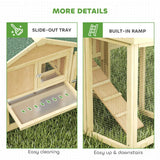 PawHut Large Wooden Chicken Coop with Nesting Box, Runs and Ramp – Two-Level Outdoor Poultry Hen House