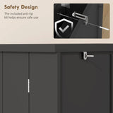 HOMCOM Freestanding Kitchen Pantry Cabinet with Door Racks and Adjustable Shelves, Black