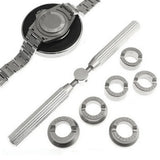 Watch Case Back Opener Tool Set with Wrench & 6 Grooved Rings, 18.5-29.5mm – Watch Repair Kit for Rolex, Tudor