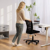 Vinsetto Armless Mesh Office Chair with Adjustable Height, 360° Swivel and Rolling Wheels, Black