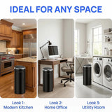 HOMCOM 50L Automatic Motion Sensor Rubbish Bin – Fingerprint-Resistant Stainless Steel Kitchen Bin, Black
