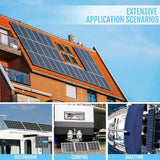 Aluminium Solar Panel Mounting Brackets with Adjustable 15–30° Tilt – Telescopic Wall & Roof Mount, Silver