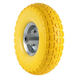 2 x 10" Puncture-Proof Solid PU Sack Truck Wheels with 16mm Bore – Heavy-Duty Trolley Spare Tyres, Yellow