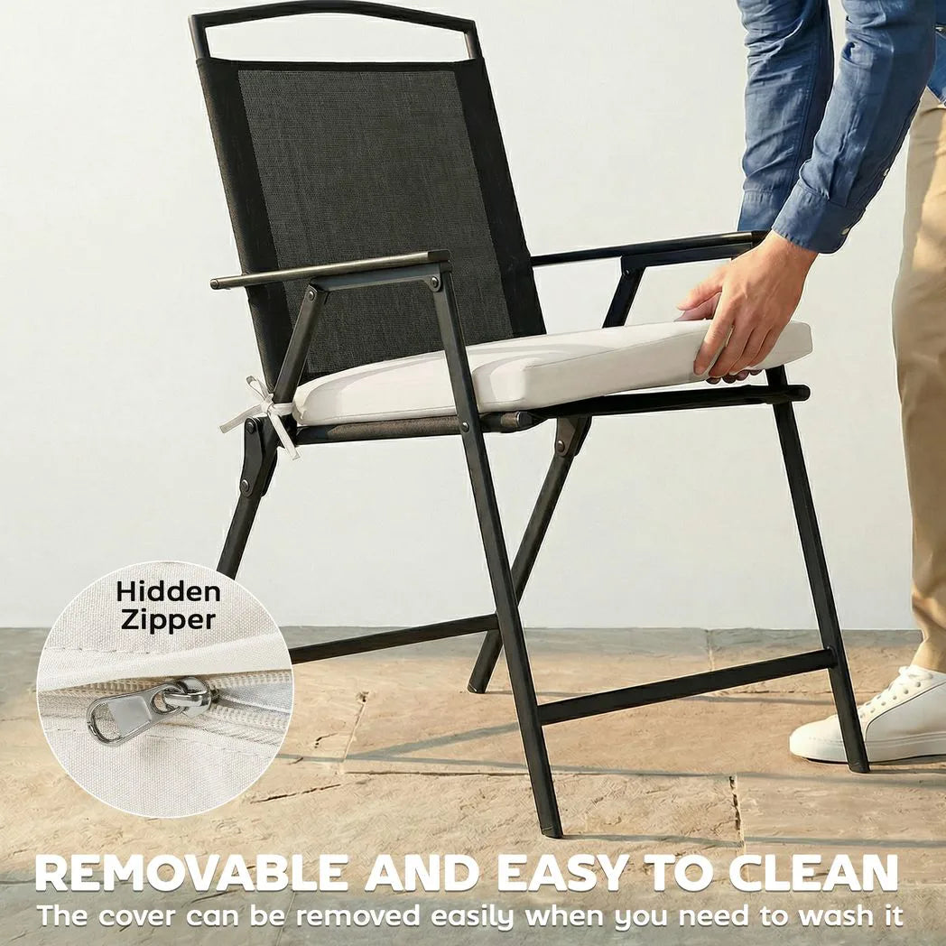 Outsunny Set of 6 Outdoor Seat Cushions with Machine Washable Cover