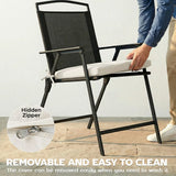 Outsunny Set of 6 Outdoor Seat Cushions with Machine Washable Cover
