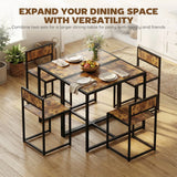 HOMCOM 3-Piece Table and Stool Set with Steel Frame – Space-Saving Dining Set for 2, Rustic Brown