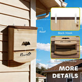 PawHut Bat Boxes, Pack of 3 Wooden Bat Houses with Hanging Hook – Garden Wildlife Roosts, Natural
