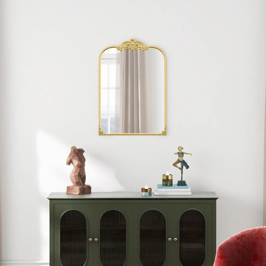 HOMCOM Wall Mirror, Decorative Baroque Mirror with Metal Frame, for Bedroom and Living Room, 60 x 87 cm