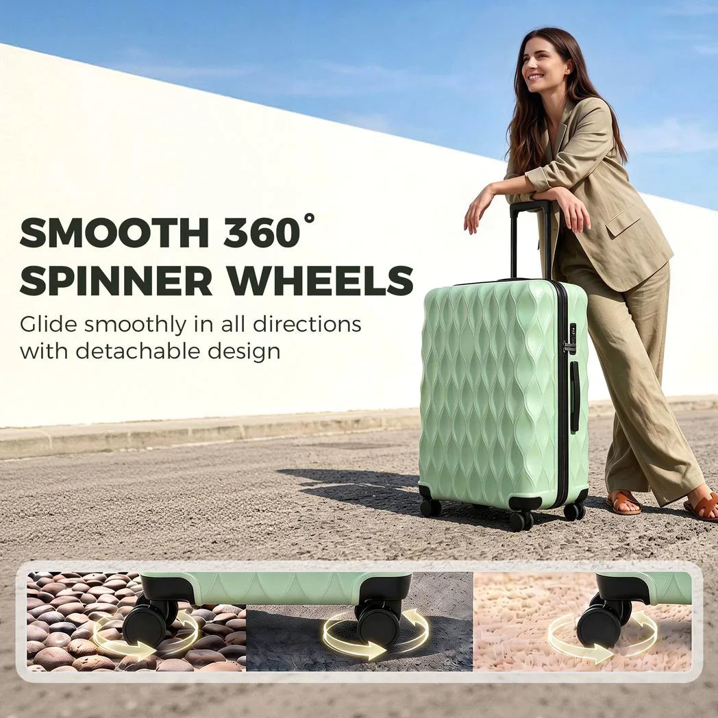 HOMCOM 28 Inch Hard Shell Suitcase with TSA Lock & 360° Spinner Wheels – 98L ABS Checked Luggage, Green