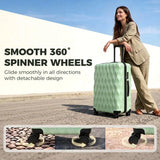 HOMCOM 28 Inch Hard Shell Suitcase with TSA Lock & 360° Spinner Wheels – 98L ABS Checked Luggage, Green