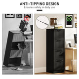 HOMCOM 4-Drawer Filing Cabinet with Lock & Adjustable Hanging Bars – Home Office Storage, Black