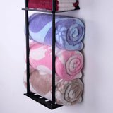 Wall Mounted Towel Rack, 3-Tier Self-Adhesive Matte Black Carbon Steel Bathroom Storage Shelf – 74cm Tall