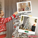 HOMCOM 6ft Snow Flocked Artificial Christmas Tree with 1338 Moulded Tips & Folding Metal Base – Green/White