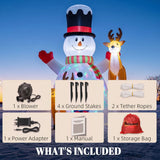 Outsunny 7ft Giant Christmas Inflatable Snowman with 2 Reindeer