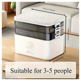 3-Tier Medicine Storage Box – Large Capacity Dustproof Organiser with Compartments, Clear and White