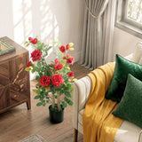 HOMCOM 90cm Artificial Rose Tree
